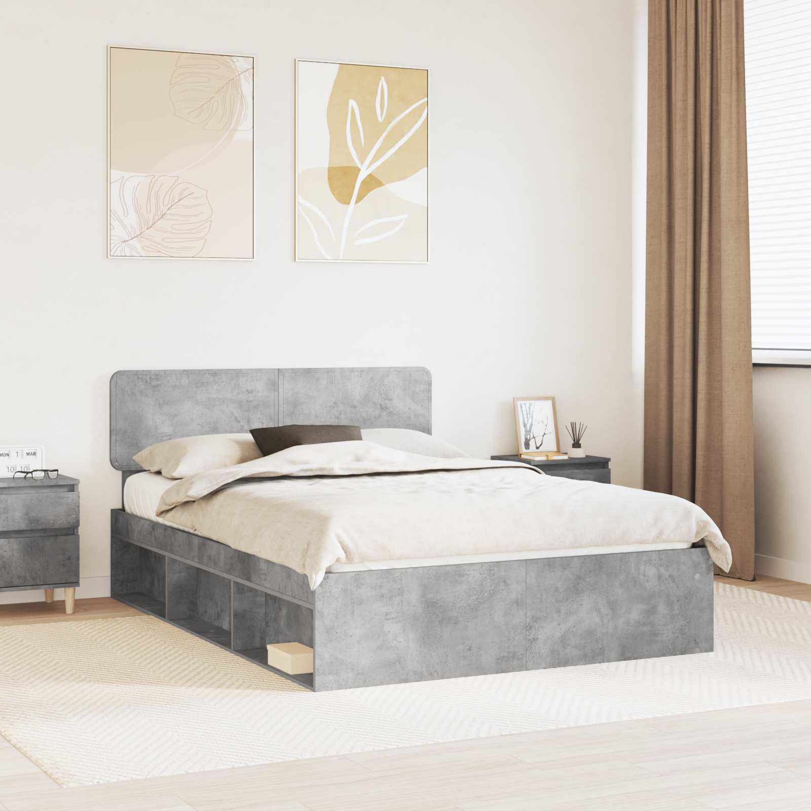 vidaXL Bedframe met hoofdeinde Wit 200 x 200 cm Massief grenenhout