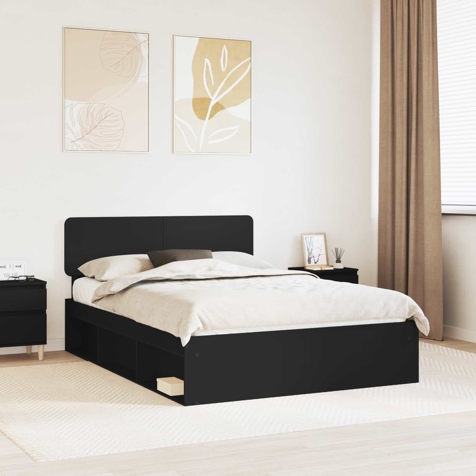 vidaXL Bedframe met hoofdeinde Wit 200 x 200 cm Massief grenenhout