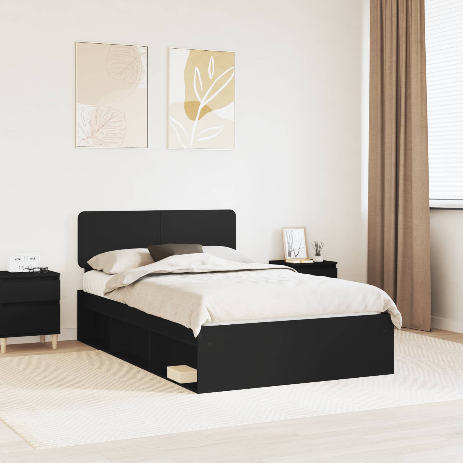 vidaXL Bedframe met hoofdeinde Wit 200 x 200 cm Massief grenenhout
