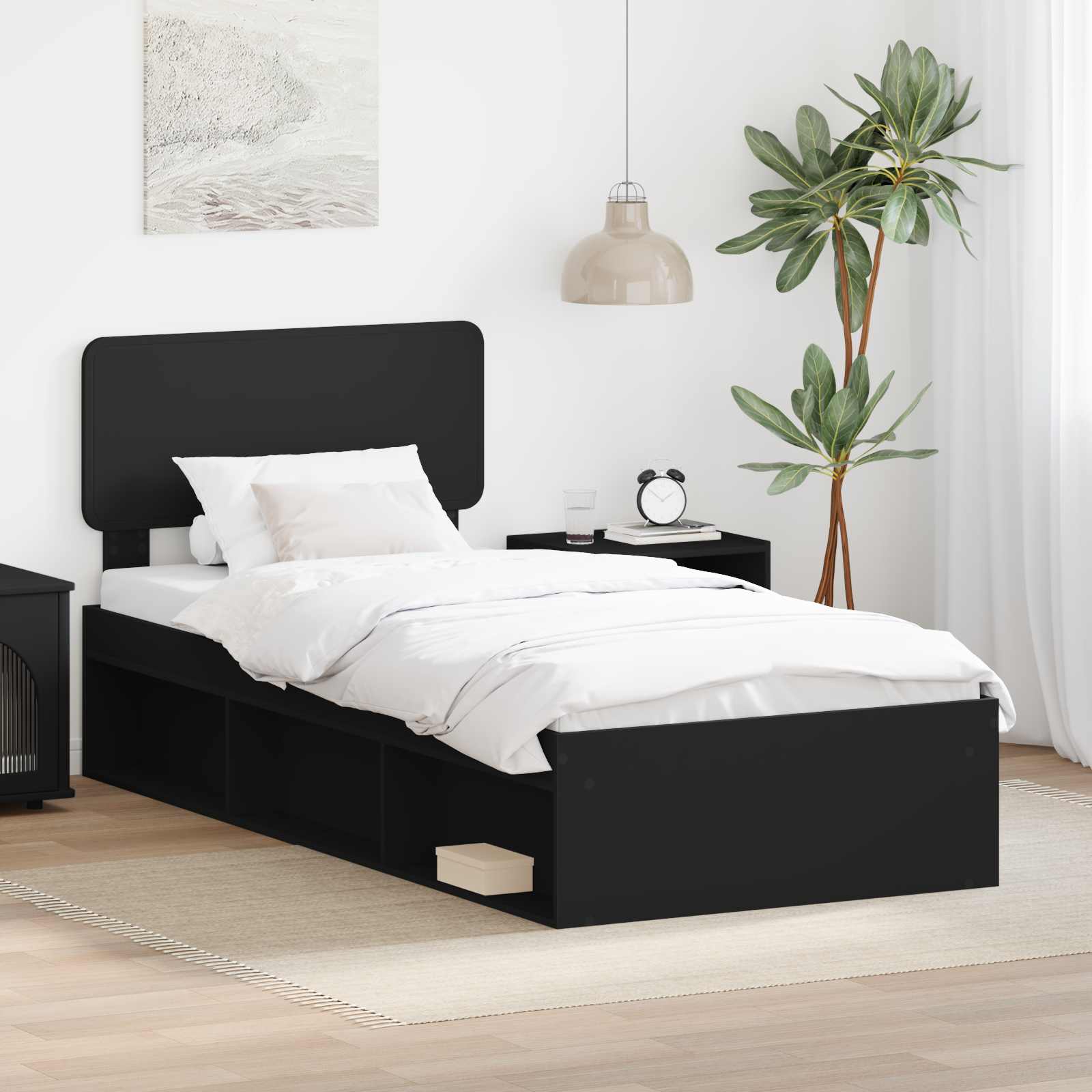 vidaXL Bedframe met hoofdeinde Wit 200 x 200 cm Massief grenenhout