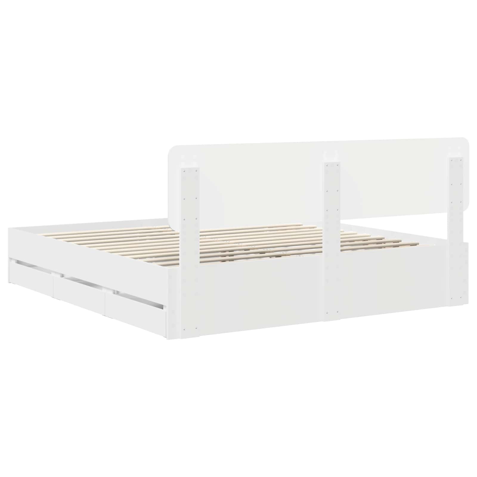 vidaXL Bedframe met lade met opslag Wit 200 x 200 cm Ingenieurshout