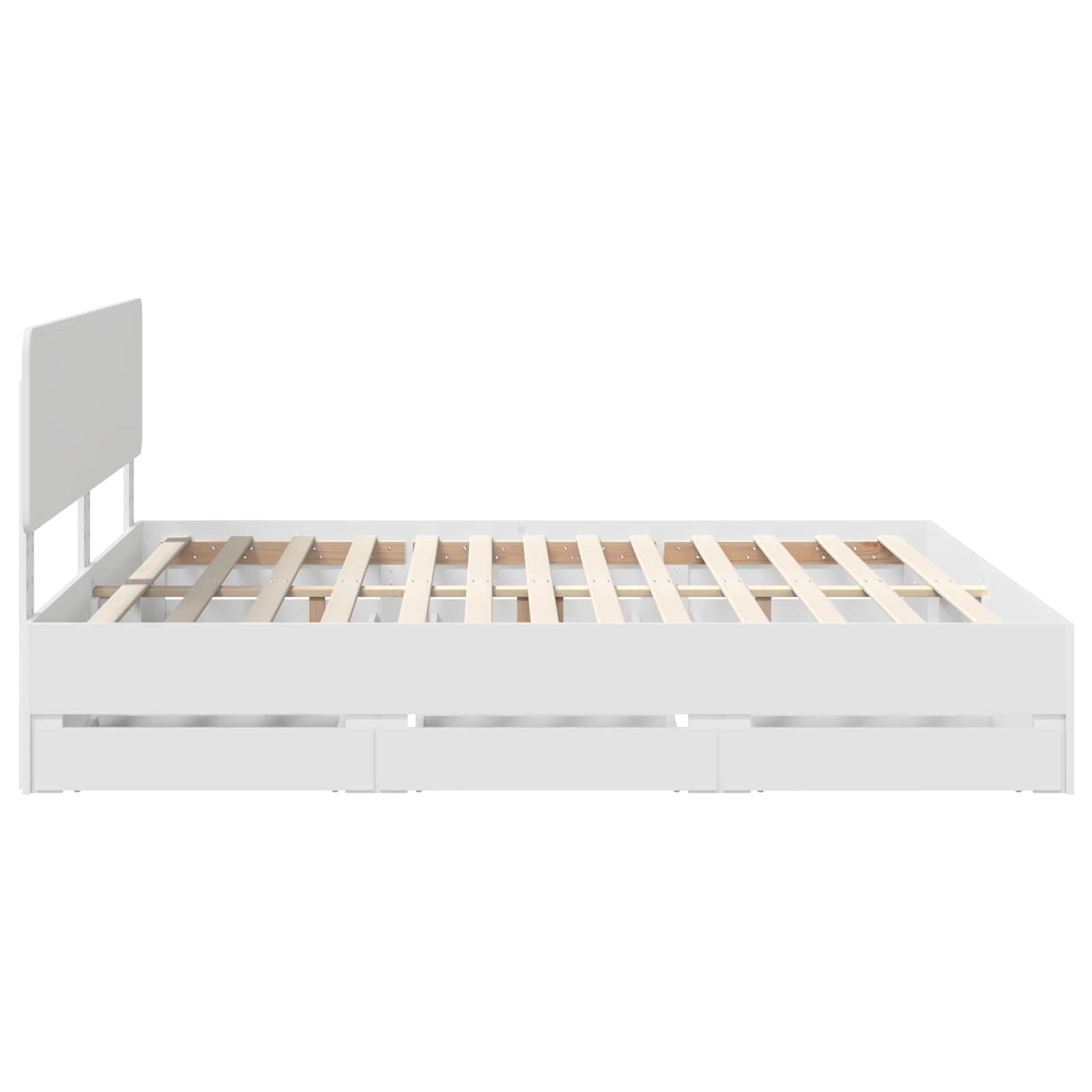 vidaXL Bedframe met lade met opslag Wit 200 x 200 cm Ingenieurshout