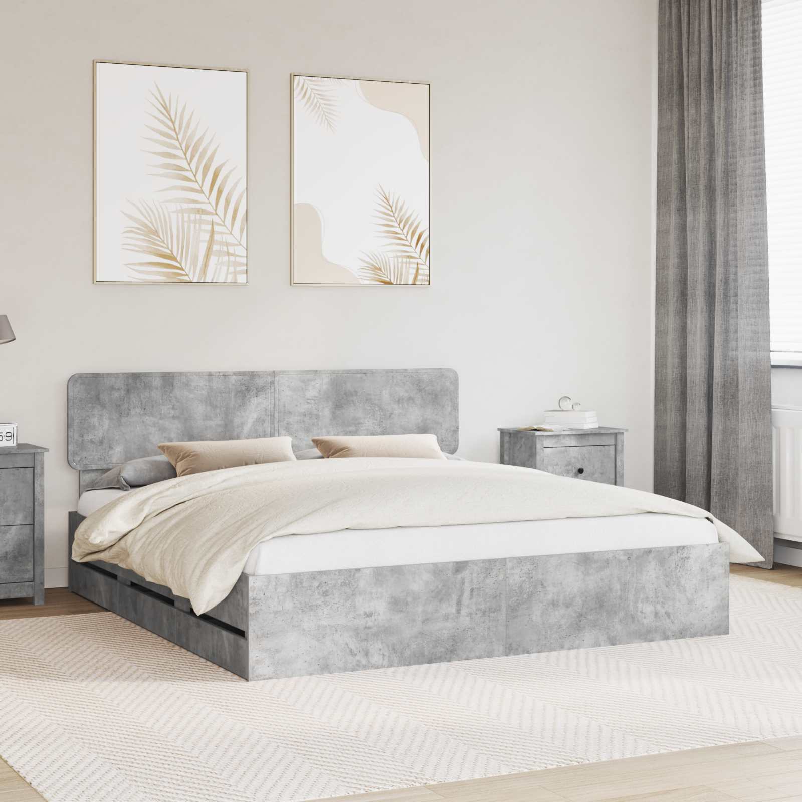 vidaXL Bedframe met lade met opslag Wit 200 x 200 cm Ingenieurshout
