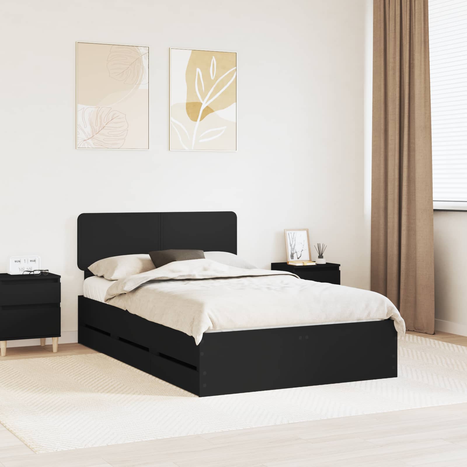 vidaXL Bedframe met lade met opslag Wit 200 x 200 cm Ingenieurshout