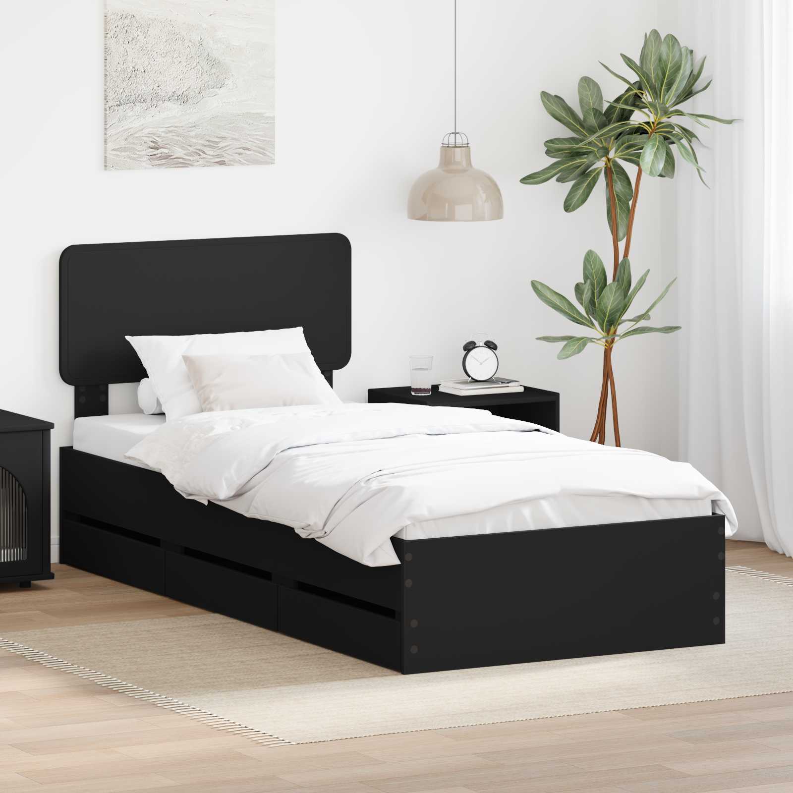 vidaXL Bedframe met lade met opslag Wit 200 x 200 cm Ingenieurshout