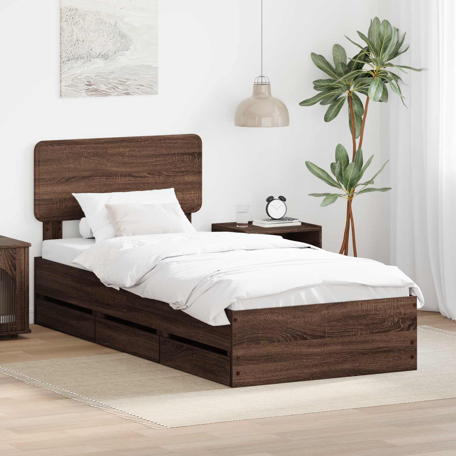 vidaXL Bedframe met lade met opslag Wit 200 x 200 cm Ingenieurshout