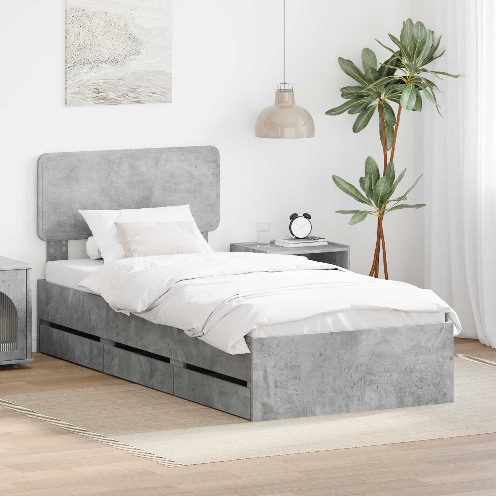 vidaXL Bedframe met lade met opslag Wit 200 x 200 cm Ingenieurshout