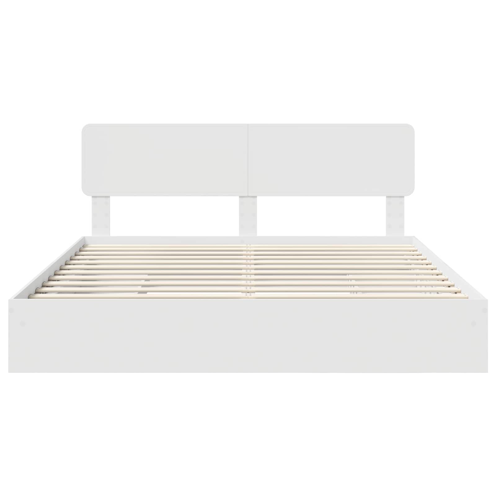 vidaXL Opslag bed met hoofdeinde Wit 200 x 200 cm Bewerkt hout