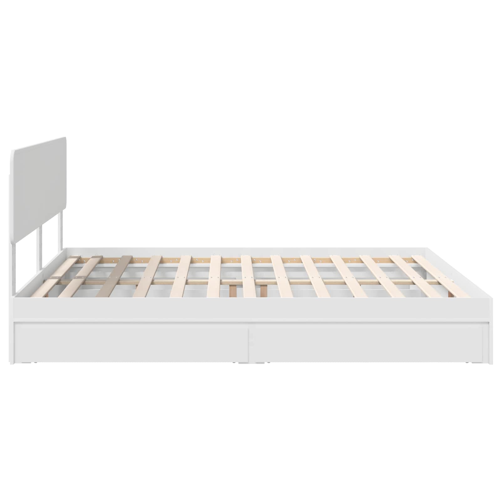 vidaXL Opslag bed met hoofdeinde Wit 200 x 200 cm Bewerkt hout