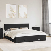 vidaXL Bedframe met lade met opslag Zwart 200 x 200 cm Bewerkt hout