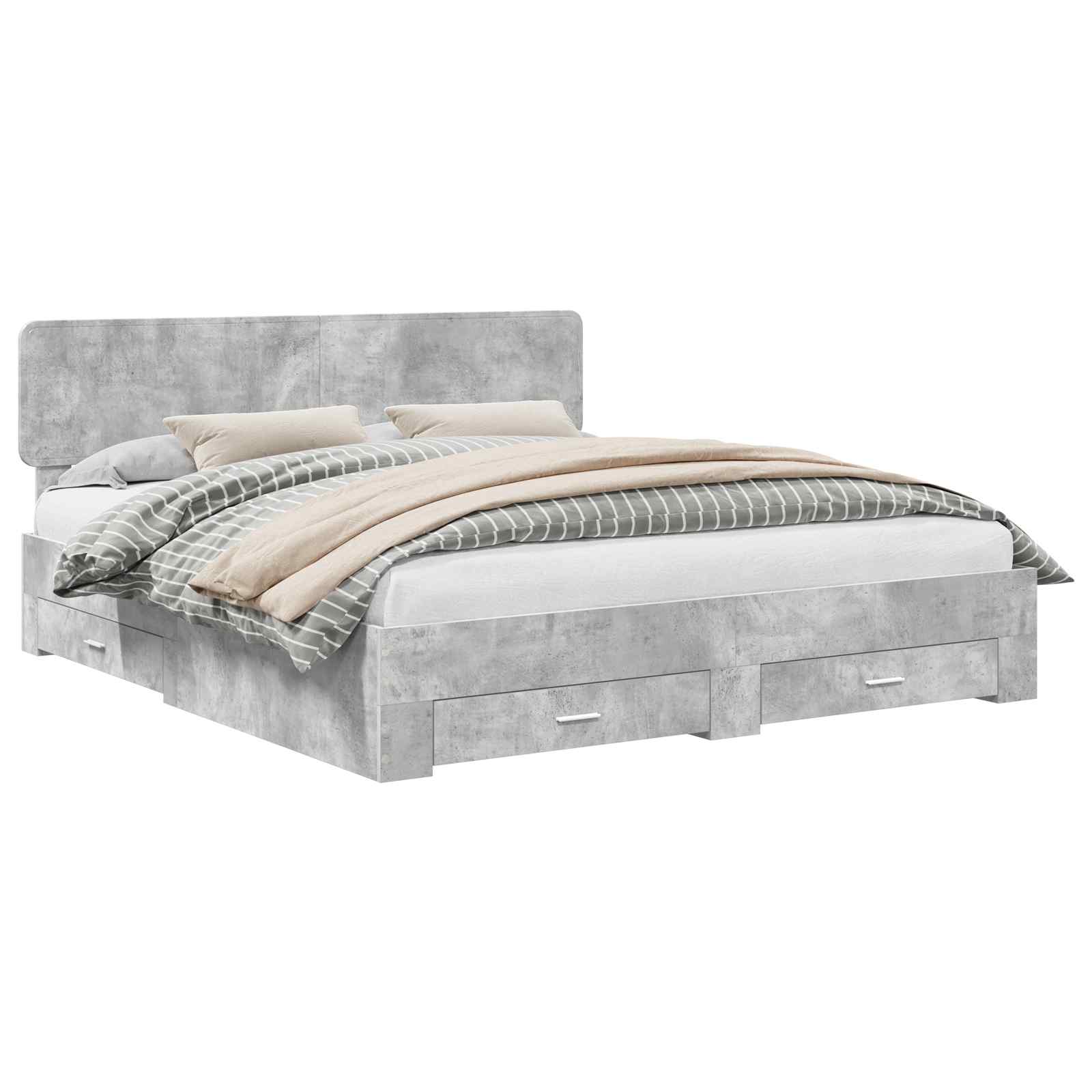 vidaXL Bedframe met lade met opslag Zwart 200 x 200 cm Bewerkt hout