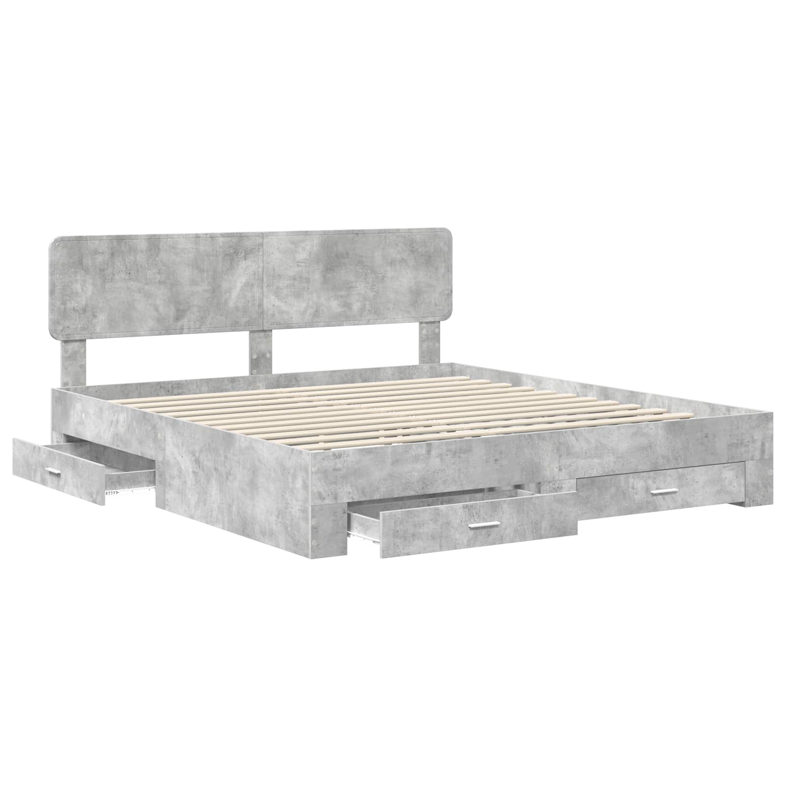 vidaXL Bedframe met lade met opslag Zwart 200 x 200 cm Bewerkt hout