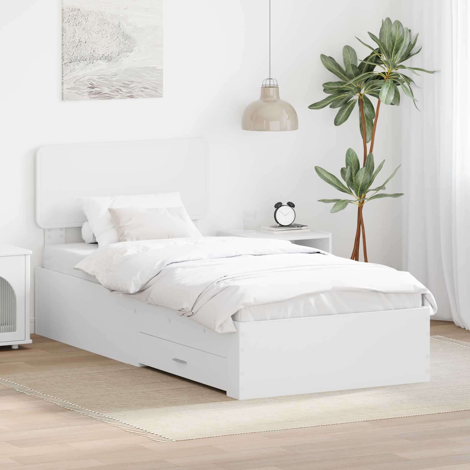 vidaXL Bedframe met lade met opslag Zwart 200 x 200 cm Bewerkt hout