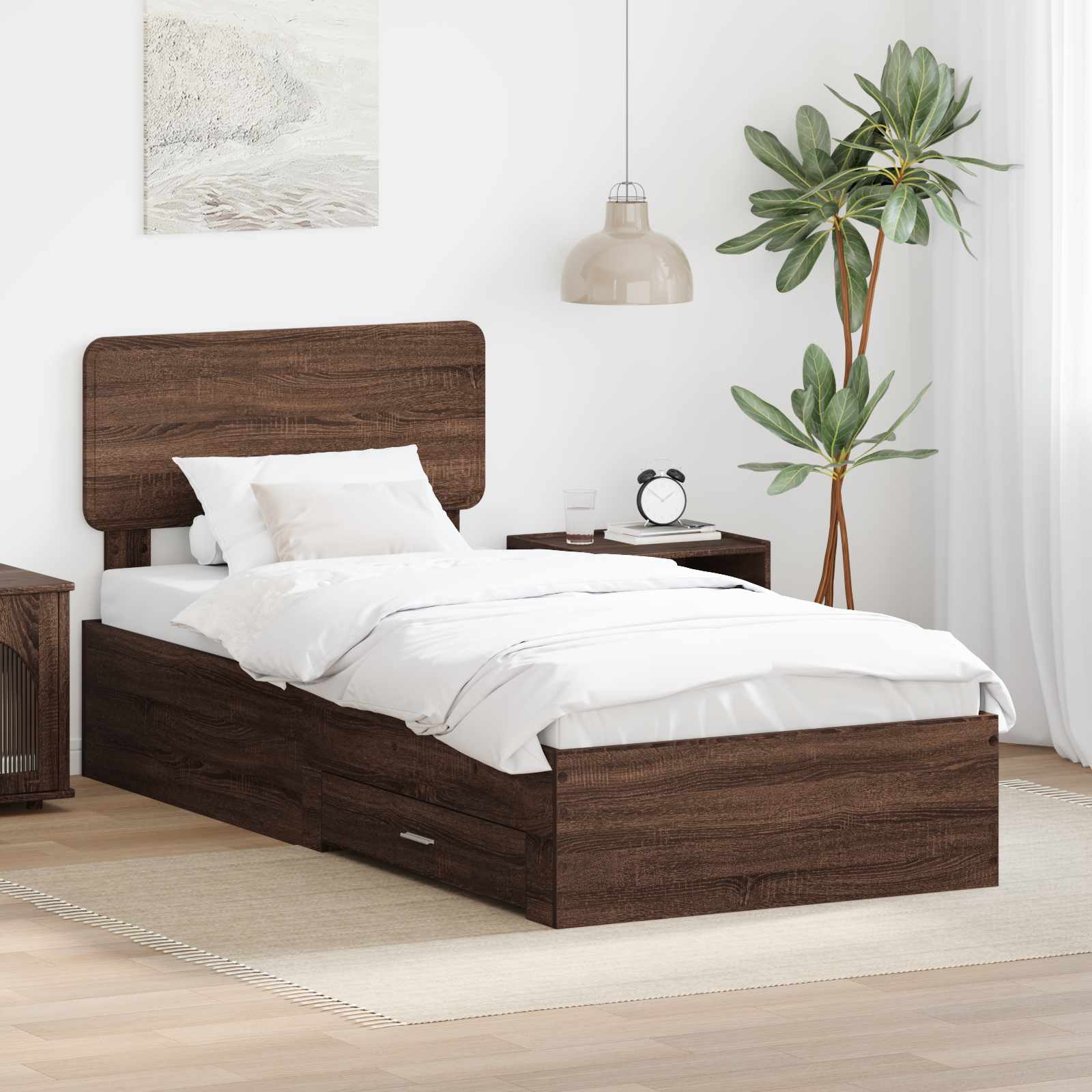 vidaXL Bedframe met lade met opslag Zwart 200 x 200 cm Bewerkt hout