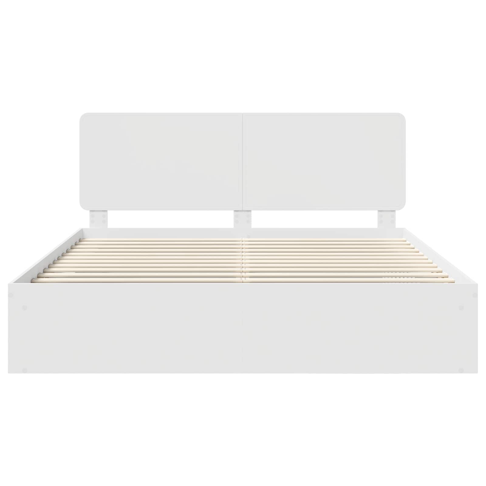 vidaXL Bedframe met hoofdeinde Wit 200 x 200 cm Massief grenenhout