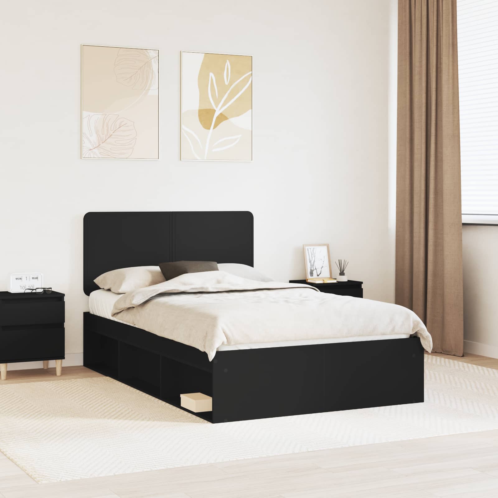 vidaXL Bedframe met hoofdeinde Wit 200 x 200 cm Massief grenenhout