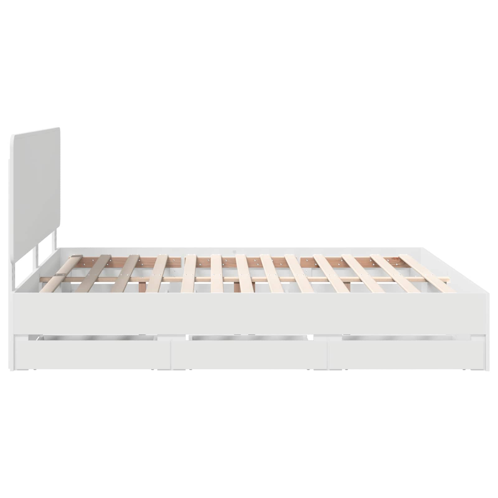 vidaXL Bedframe met lade met opslag Wit 200 x 200 cm Ingenieurshout