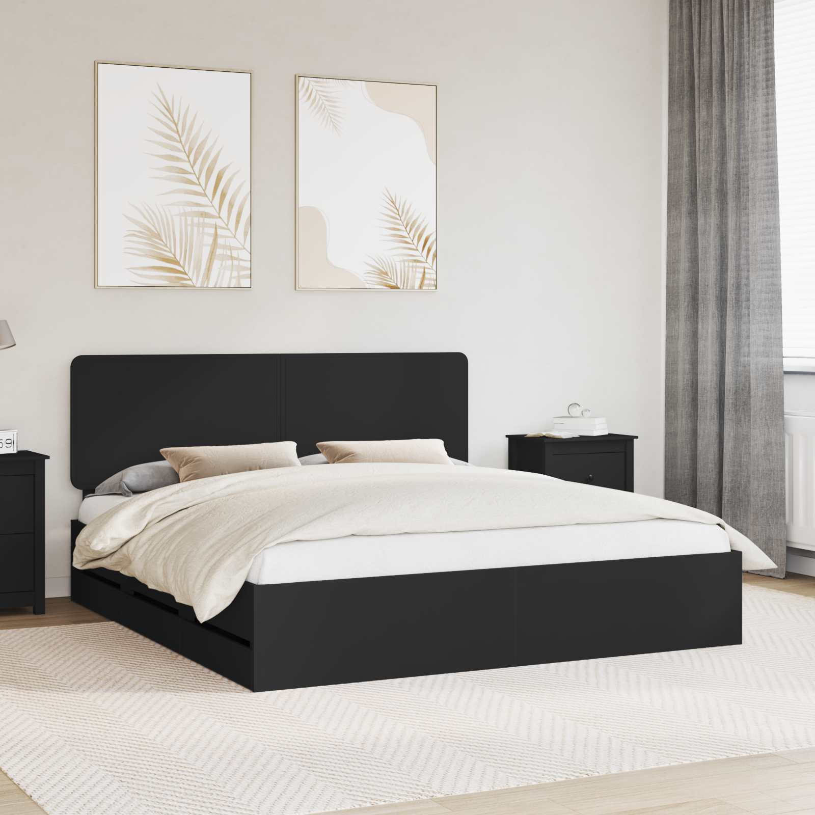 vidaXL Bedframe met lade met opslag Wit 200 x 200 cm Ingenieurshout