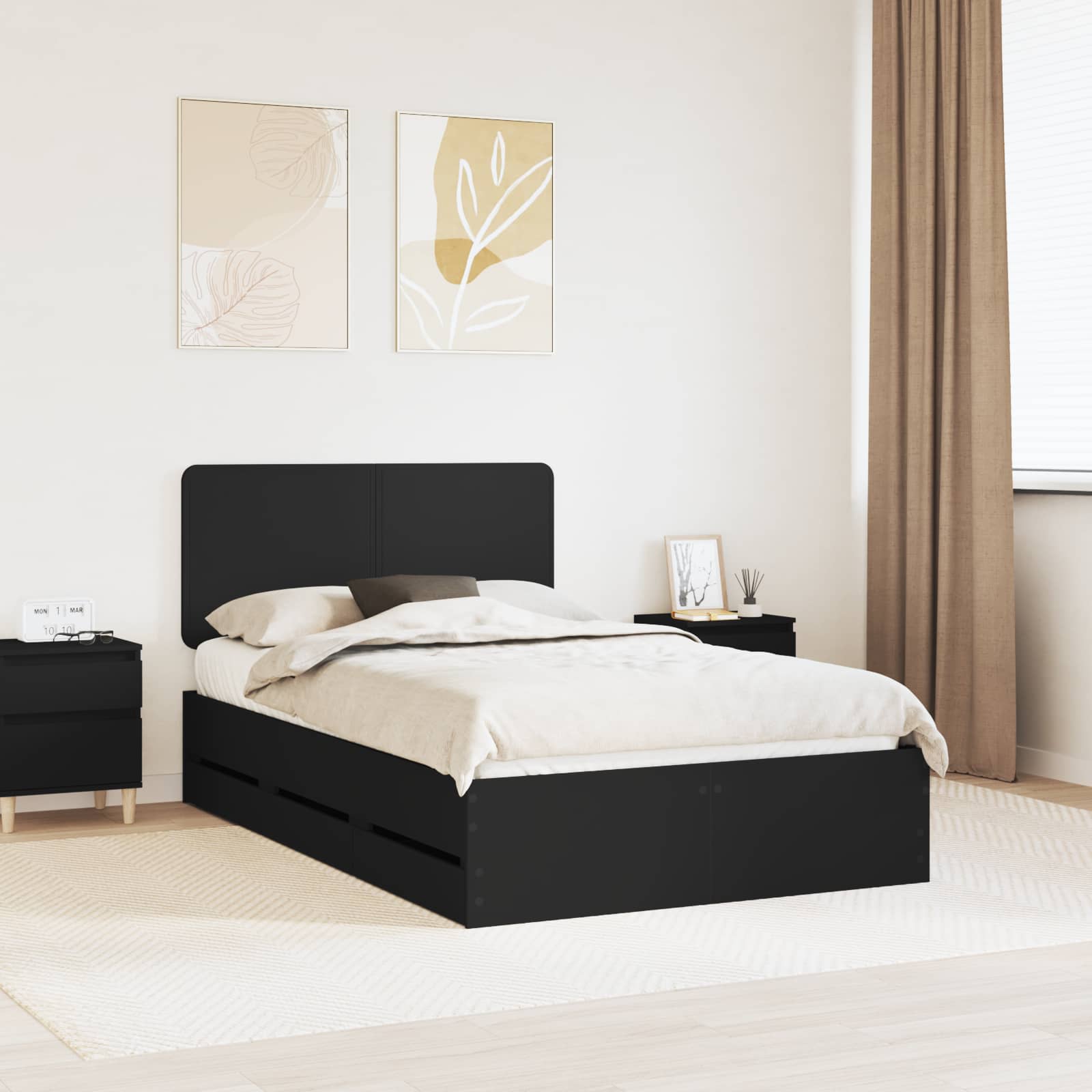 vidaXL Bedframe met lade met opslag Wit 200 x 200 cm Ingenieurshout