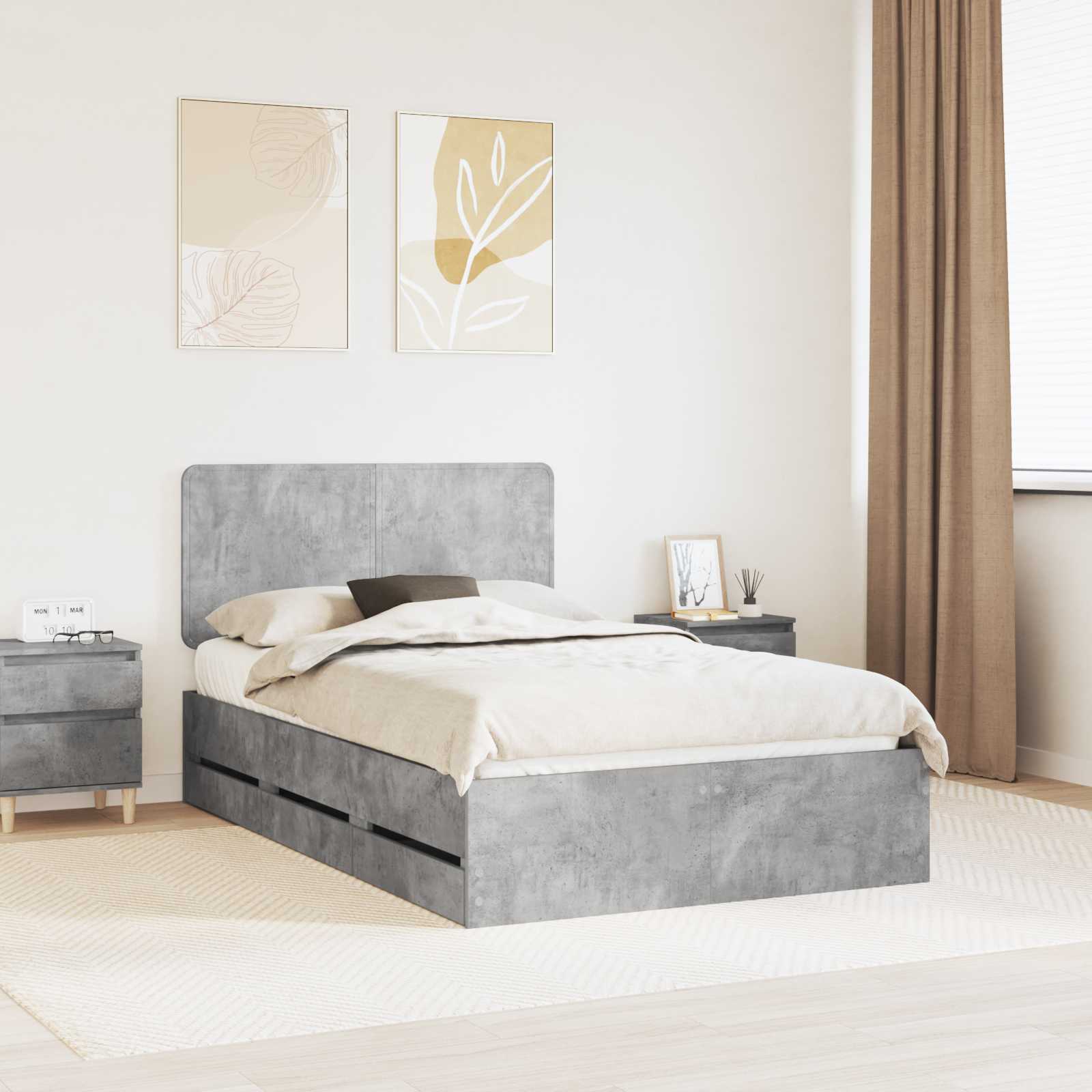 vidaXL Bedframe met lade met opslag Wit 200 x 200 cm Ingenieurshout