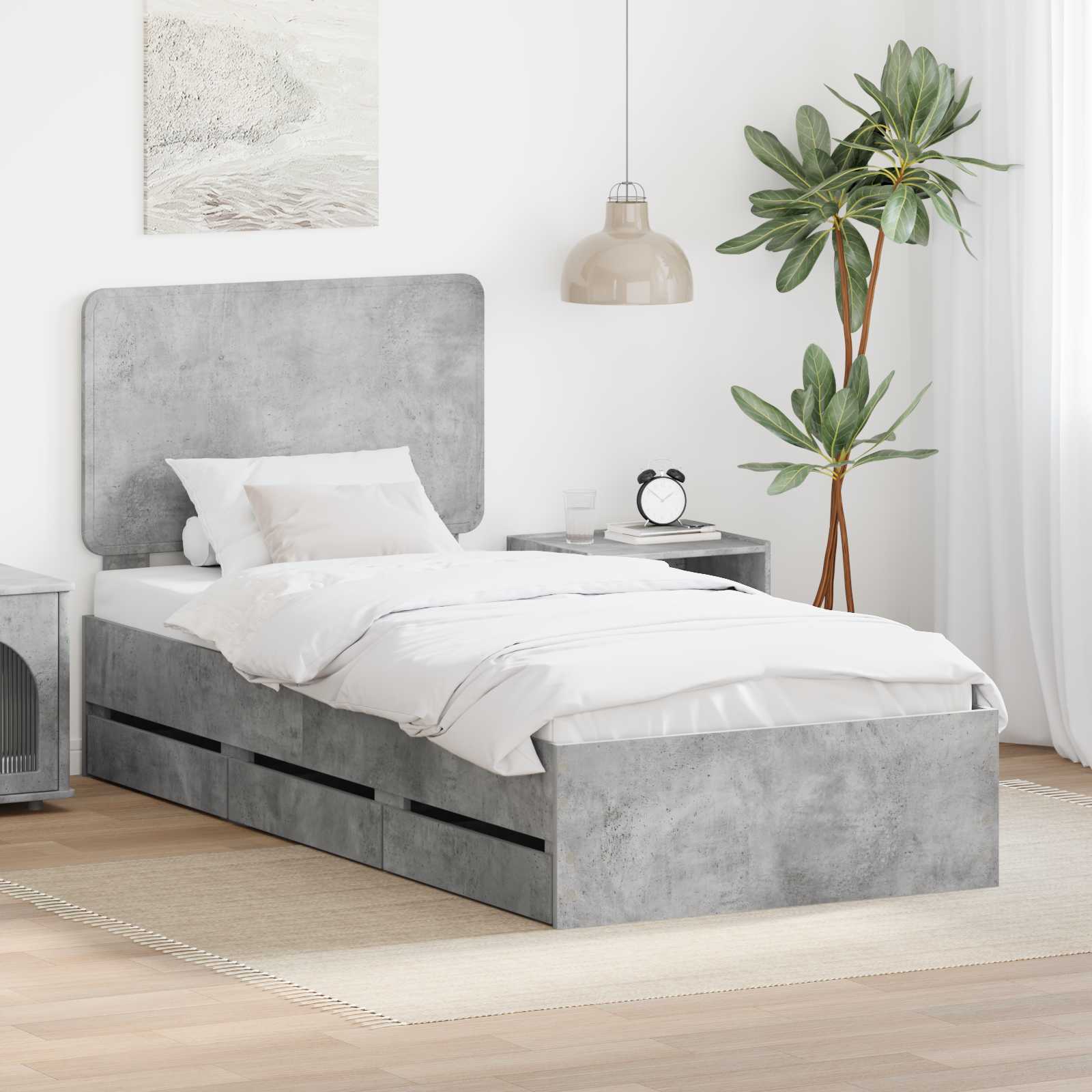 vidaXL Bedframe met lade met opslag Wit 200 x 200 cm Ingenieurshout