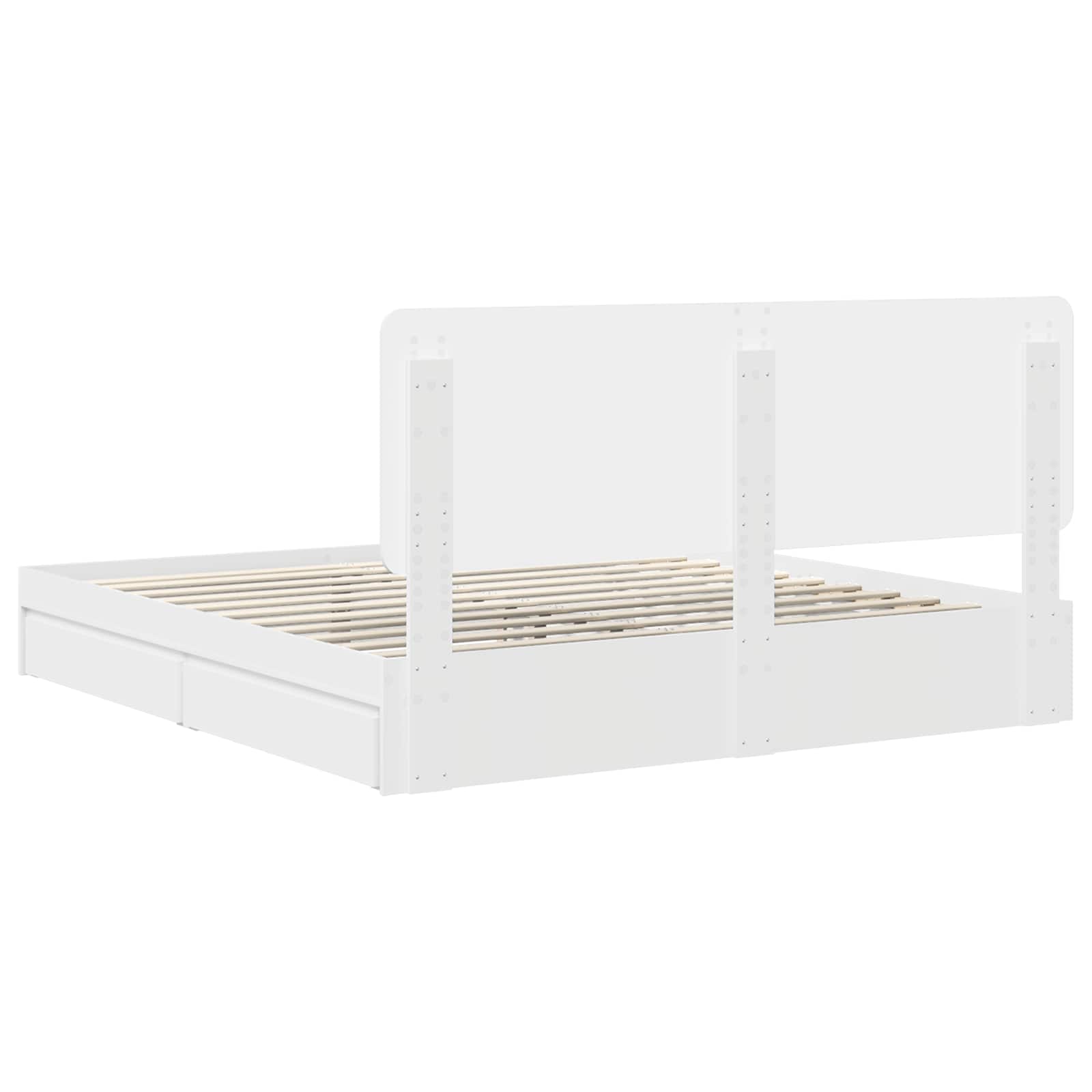 vidaXL Bedframe met lade met hoofdeinde Wit 200 x 200 cm Bewerkt hout