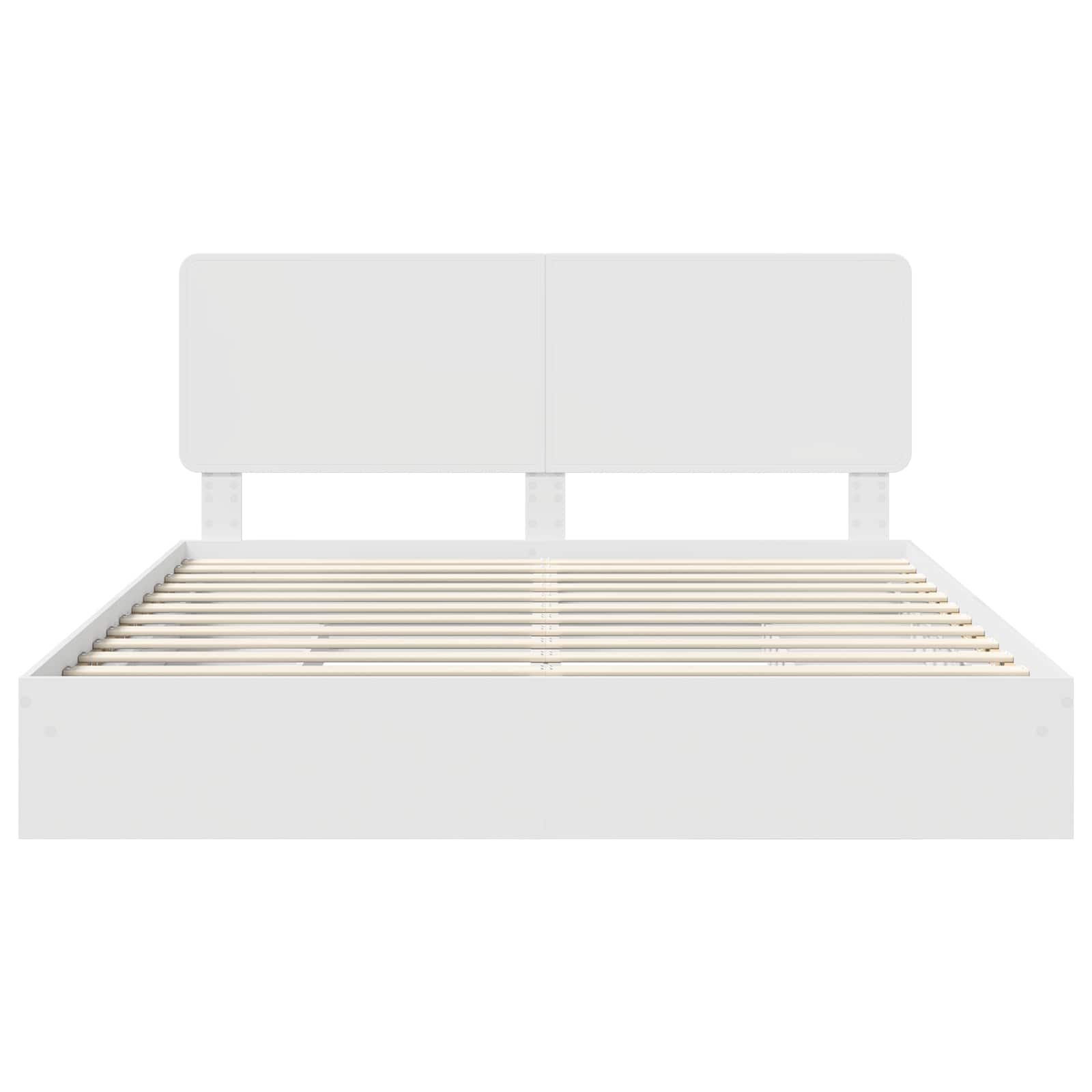 vidaXL Bedframe met lade met hoofdeinde Wit 200 x 200 cm Bewerkt hout