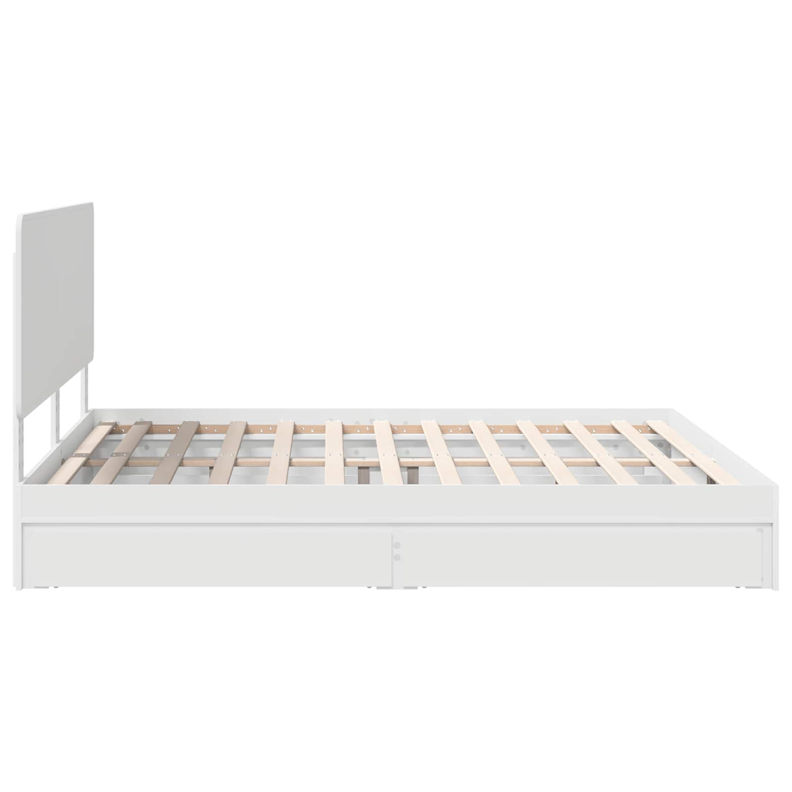 vidaXL Bedframe met lade met hoofdeinde Wit 200 x 200 cm Bewerkt hout