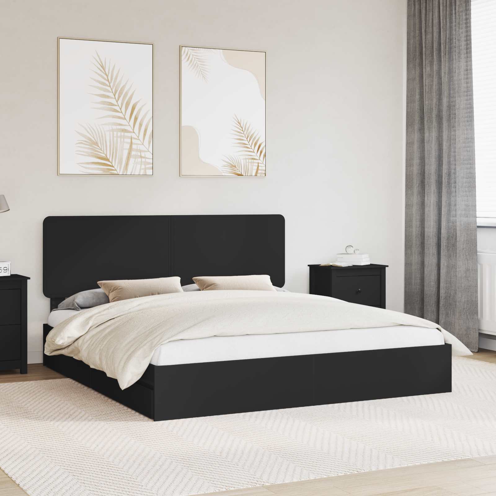 vidaXL Bedframe met lade met hoofdeinde Wit 200 x 200 cm Bewerkt hout