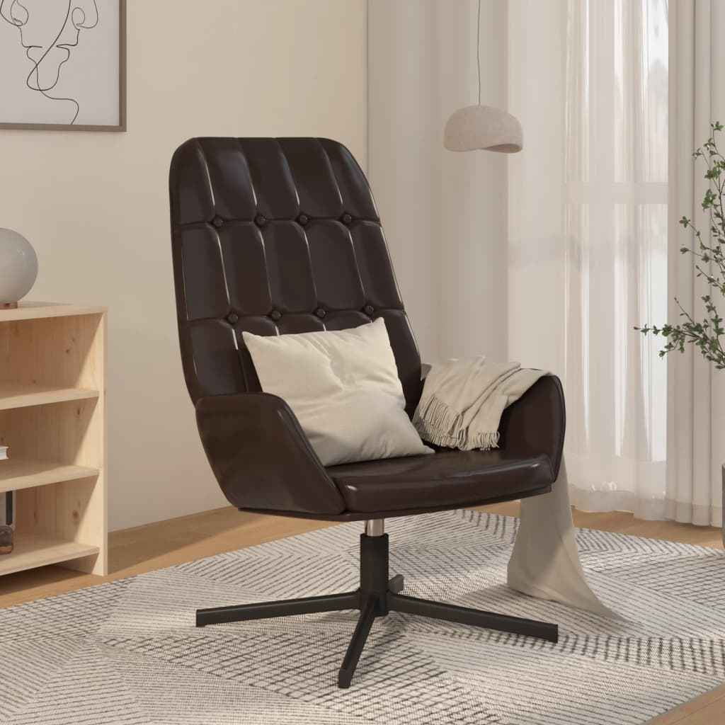 vidaXL Relaxstoel kunstleer glanzend zwart