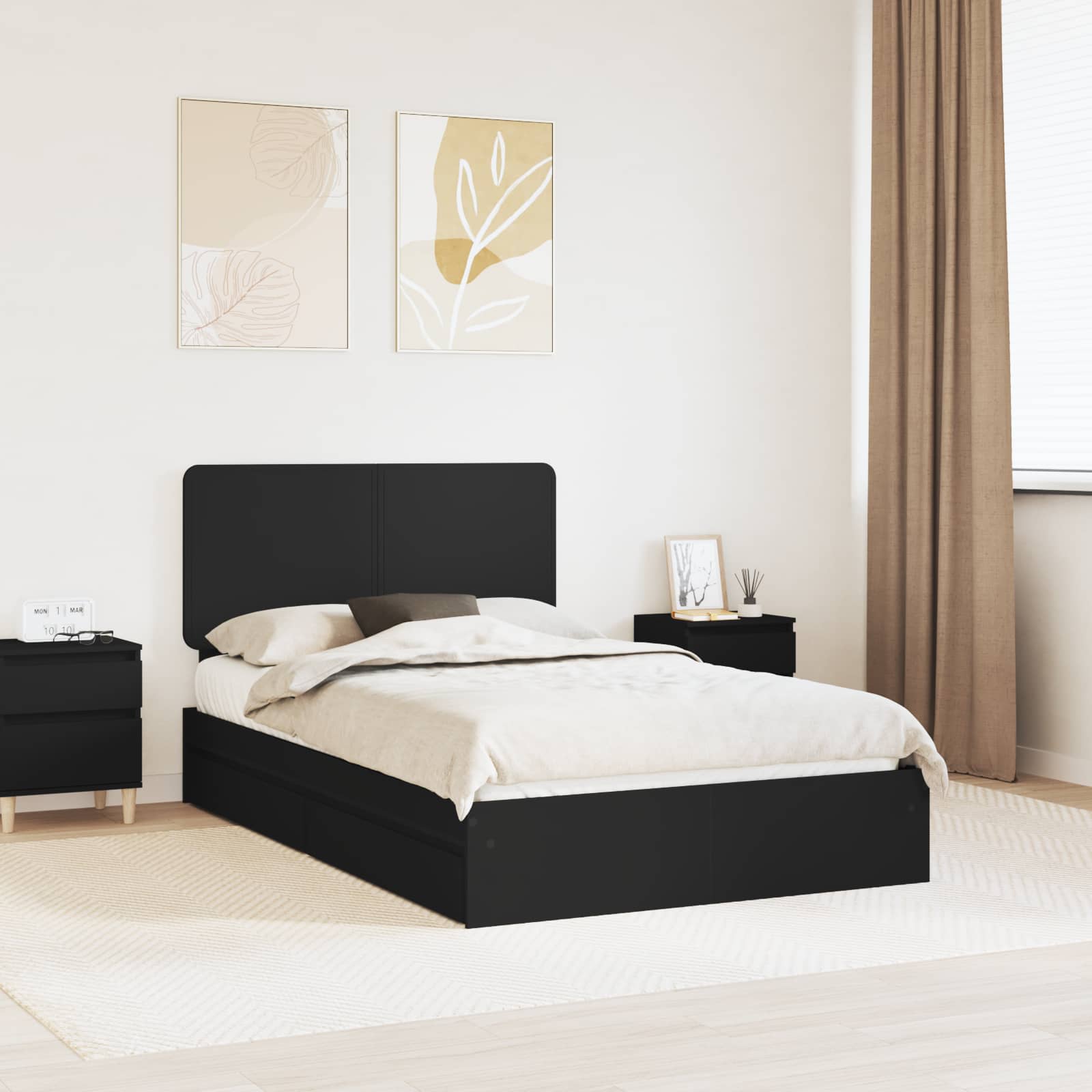 vidaXL Bedframe met lade met hoofdeinde Wit 200 x 200 cm Bewerkt hout