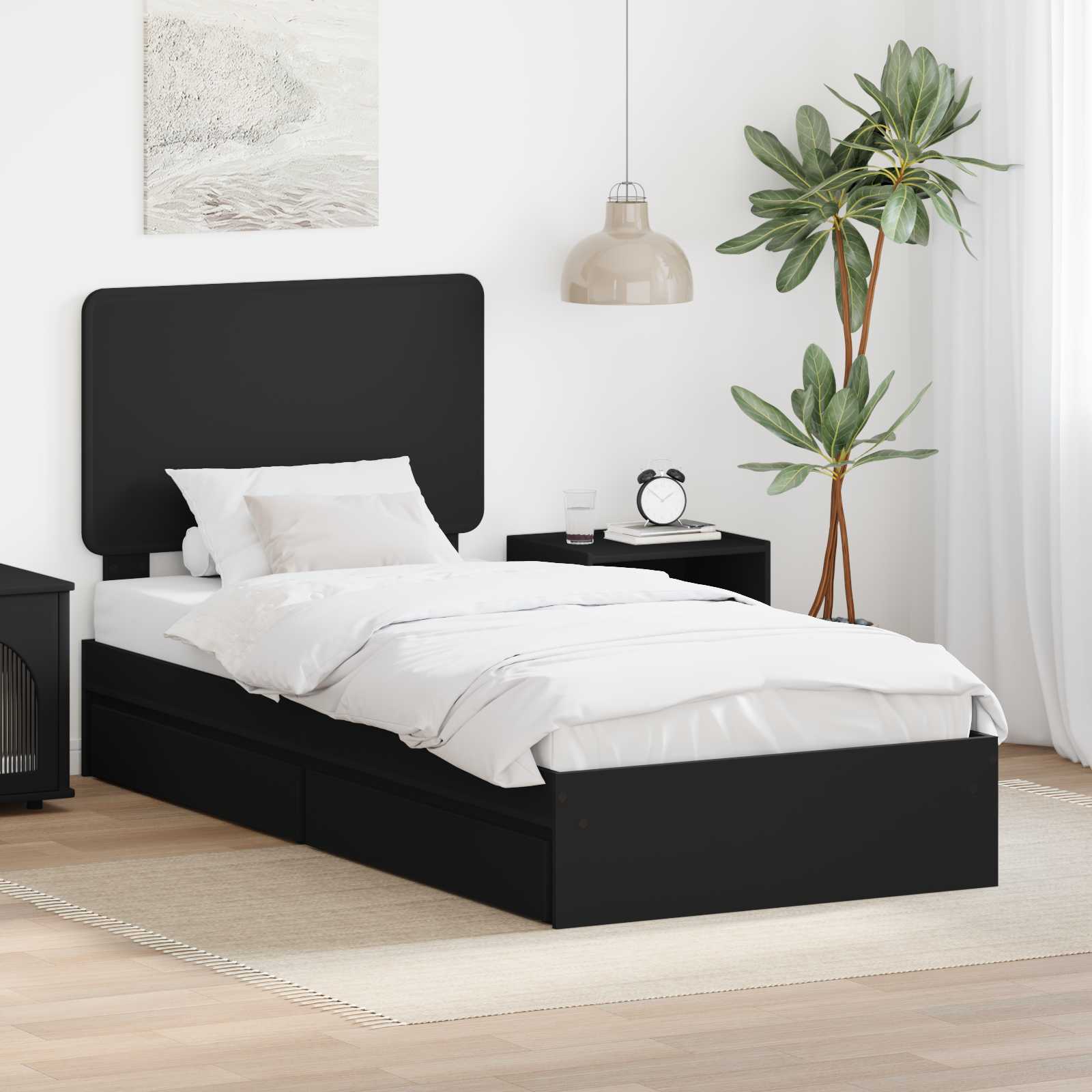 vidaXL Bedframe met lade met hoofdeinde Wit 200 x 200 cm Bewerkt hout
