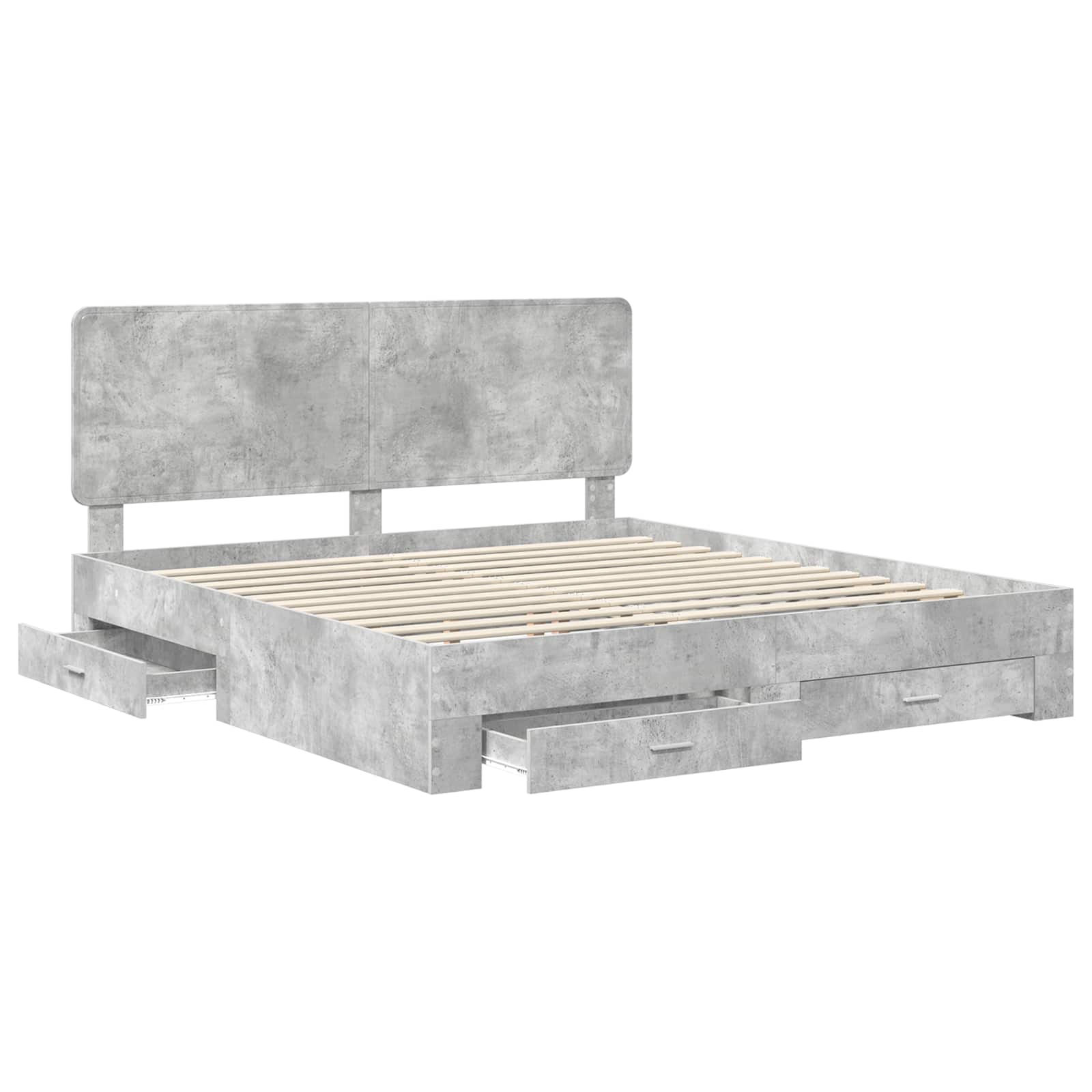 vidaXL Bedframe met hoofdeinde Zwart 200 x 200 cm Bewerkt hout