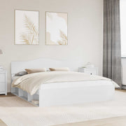 vidaXL Bedframe met hoofdeinde Wit 200 x 200 cm Massief grenenhout