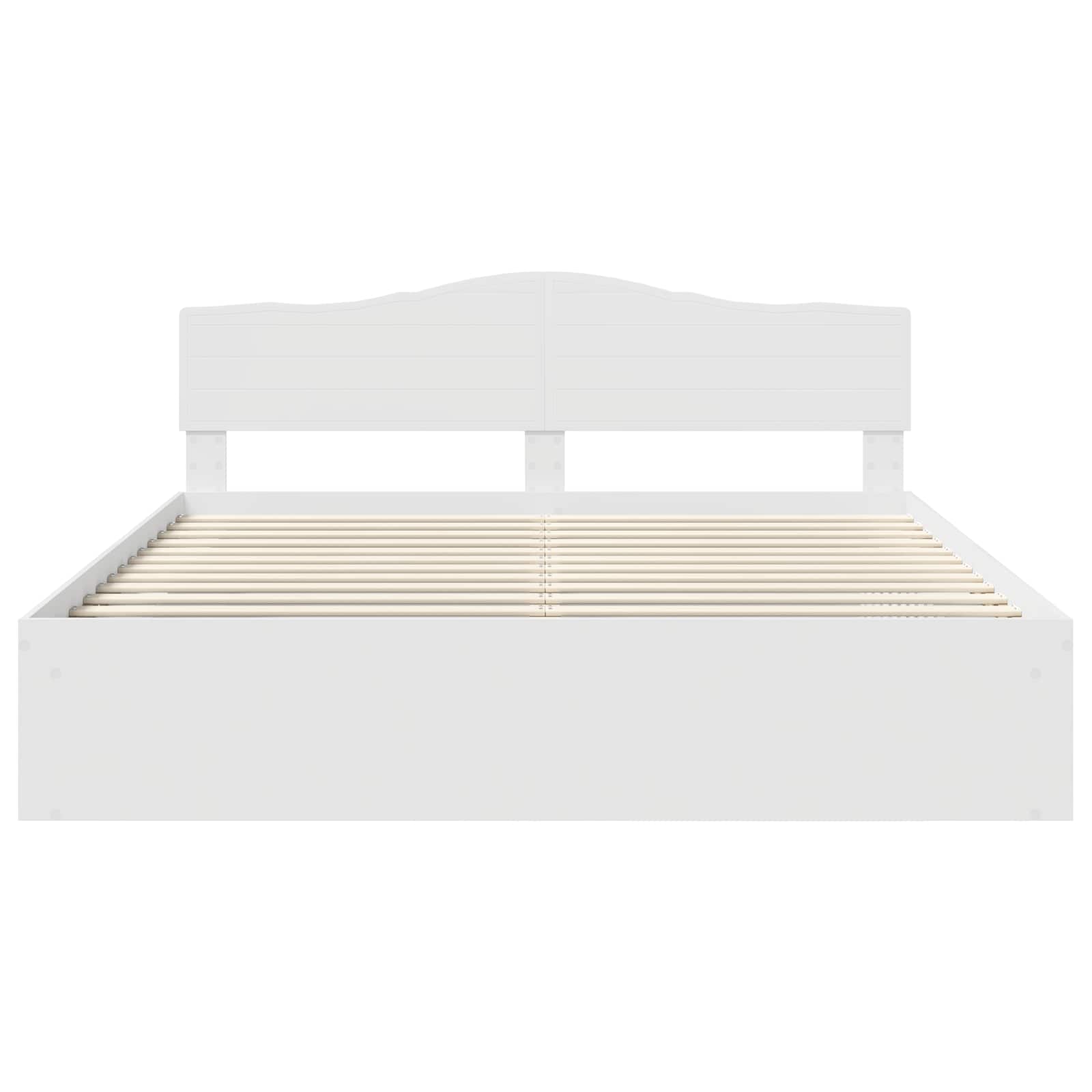 vidaXL Bedframe met hoofdeinde Wit 200 x 200 cm Massief grenenhout