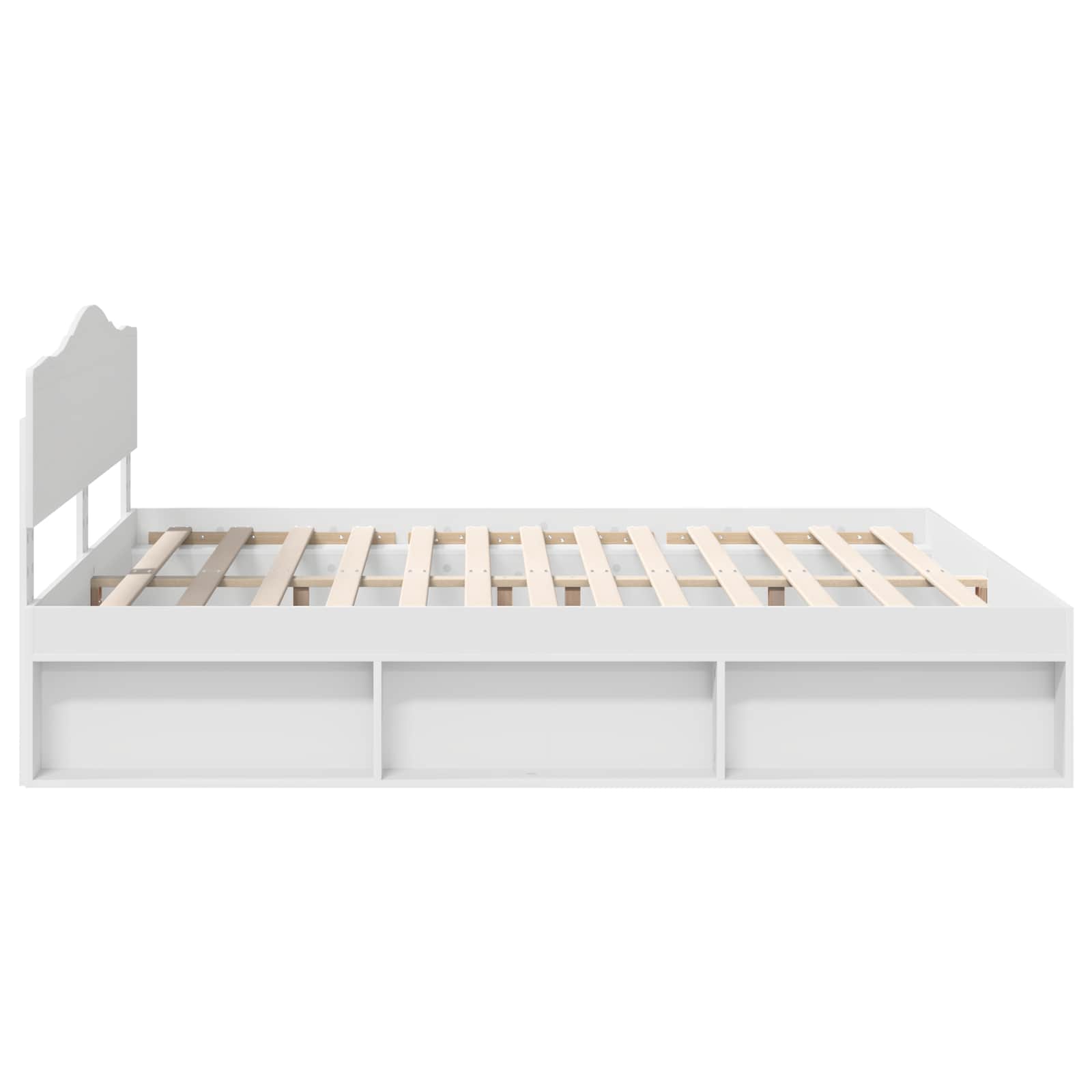 vidaXL Bedframe met hoofdeinde Wit 200 x 200 cm Massief grenenhout