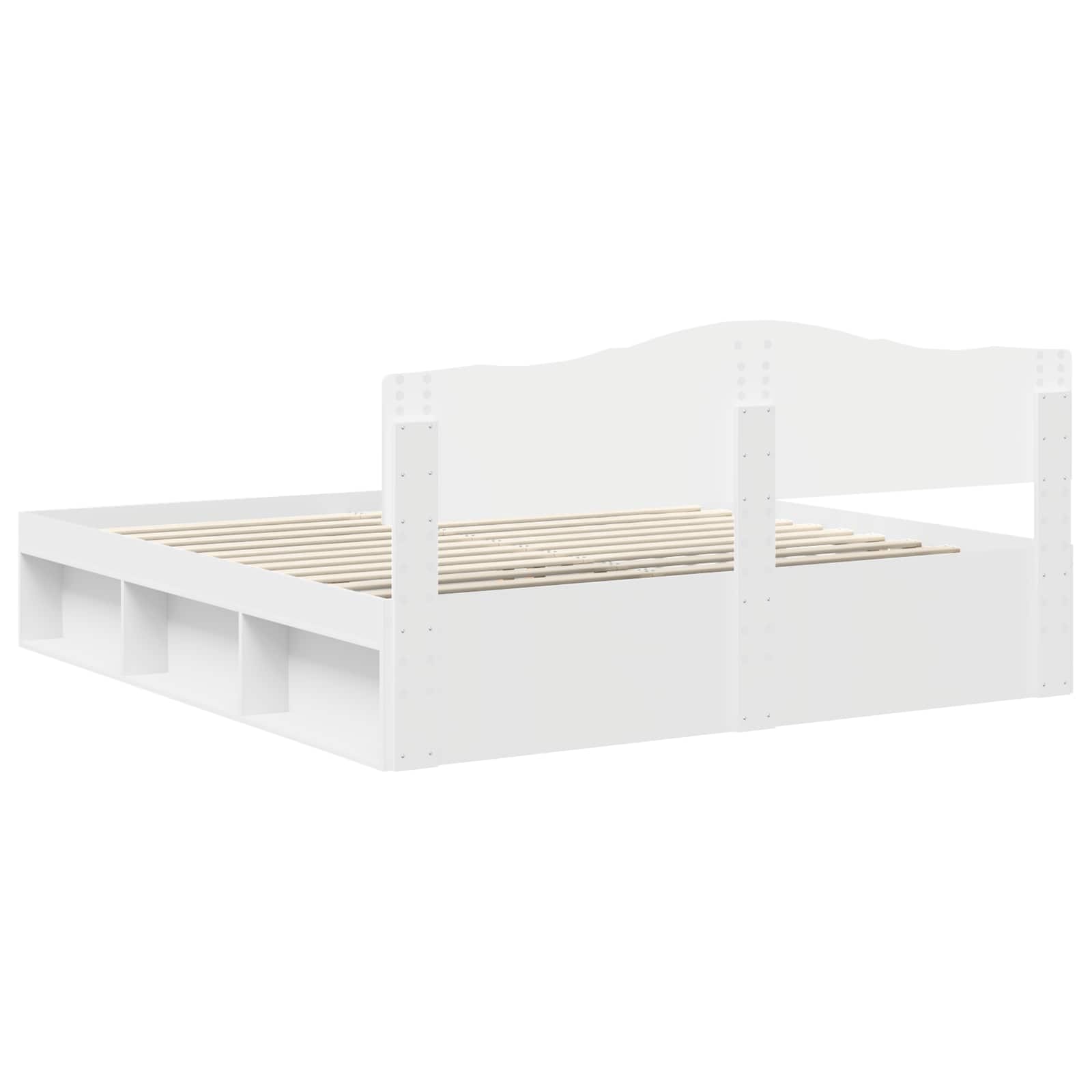 vidaXL Bedframe met hoofdeinde Wit 200 x 200 cm Massief grenenhout