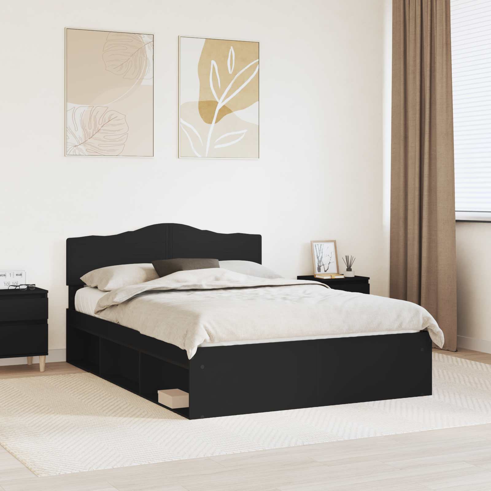 vidaXL Bedframe met hoofdeinde Wit 200 x 200 cm Massief grenenhout