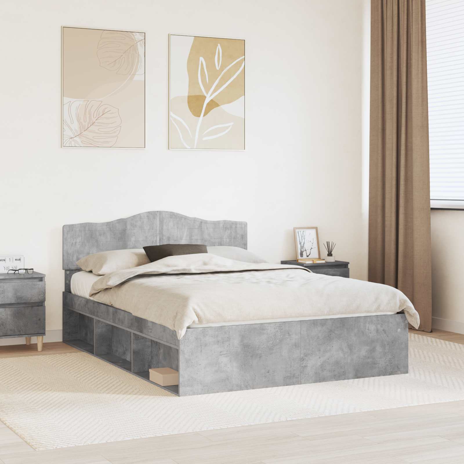 vidaXL Bedframe met hoofdeinde Wit 200 x 200 cm Massief grenenhout