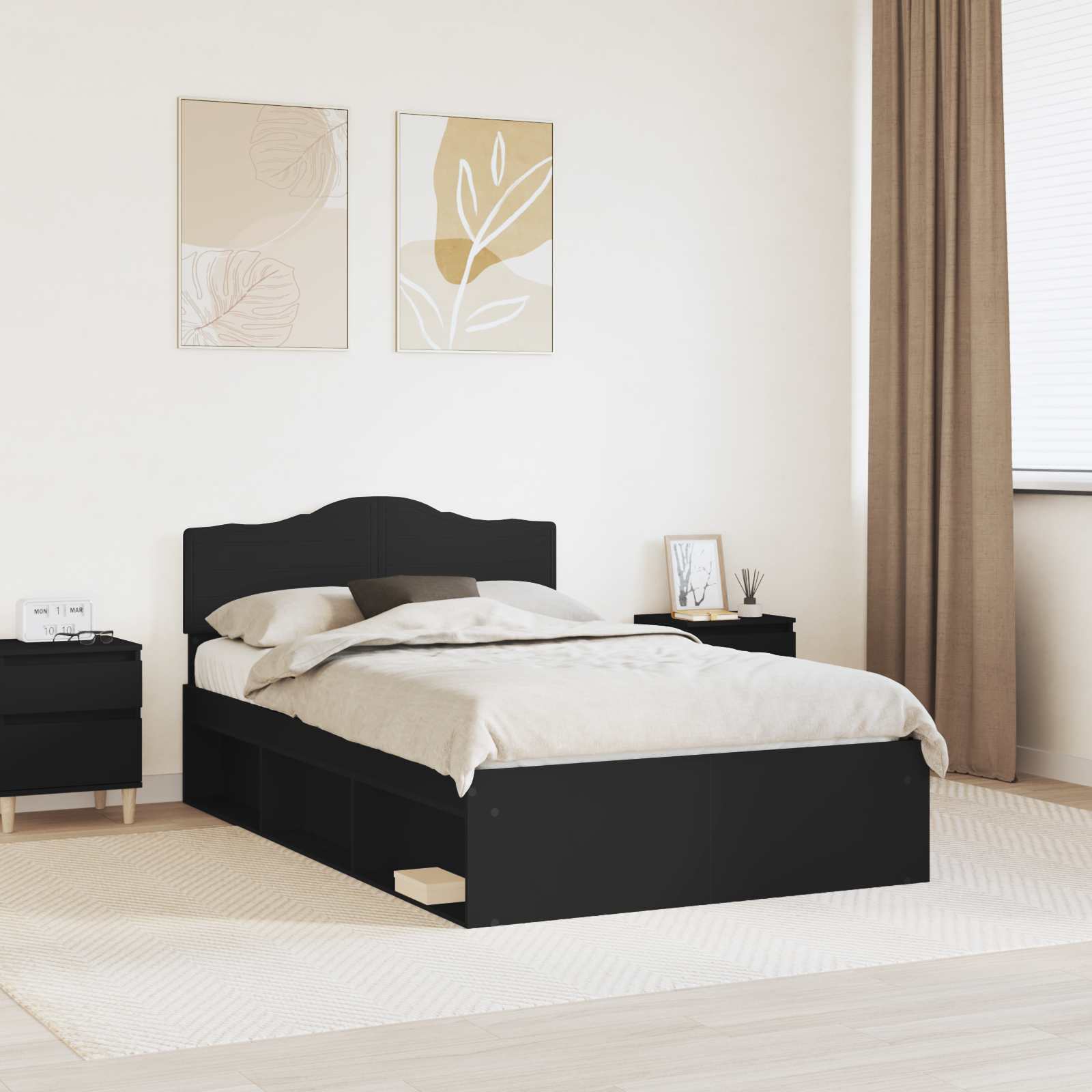 vidaXL Bedframe met hoofdeinde Wit 200 x 200 cm Massief grenenhout