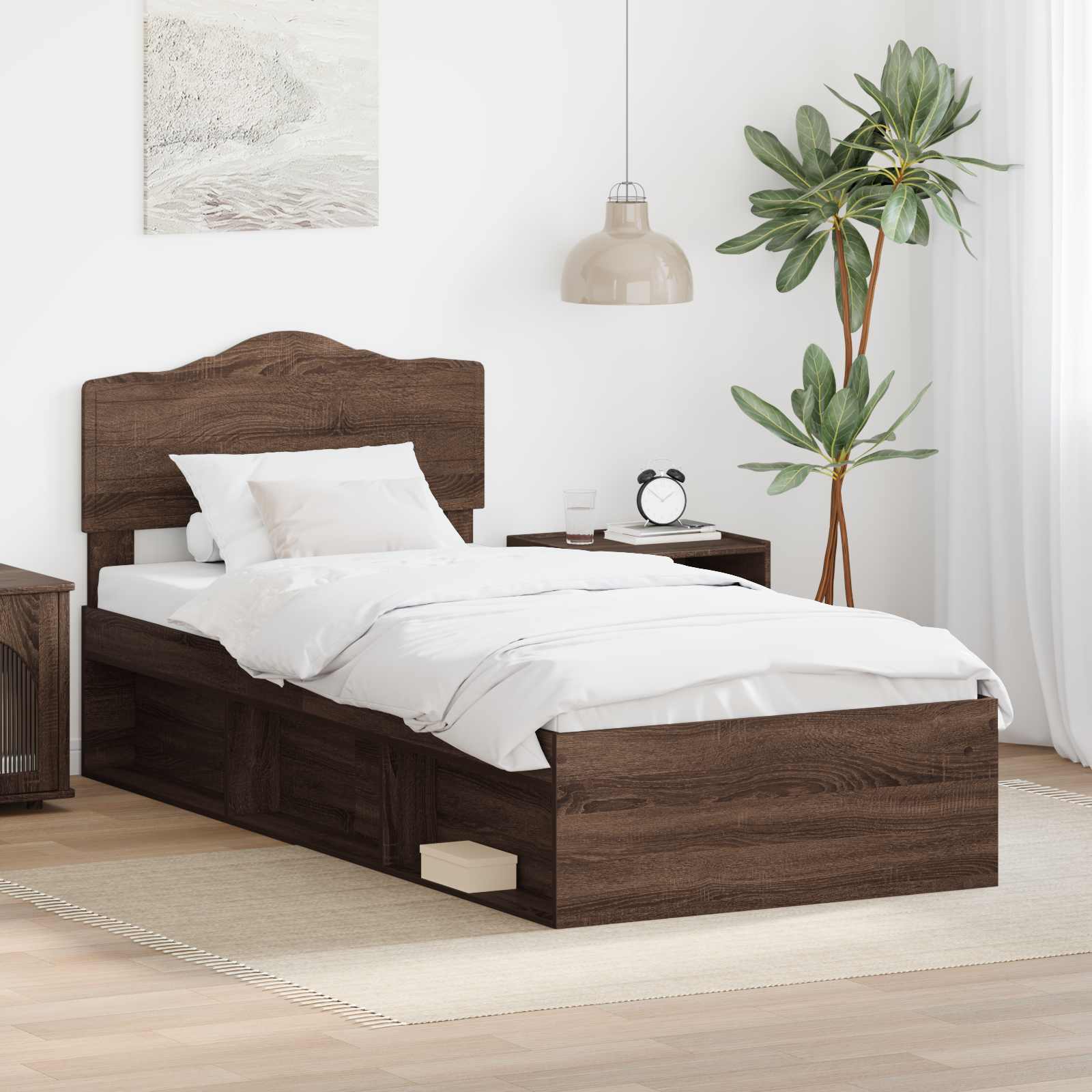 vidaXL Bedframe met hoofdeinde Wit 200 x 200 cm Massief grenenhout