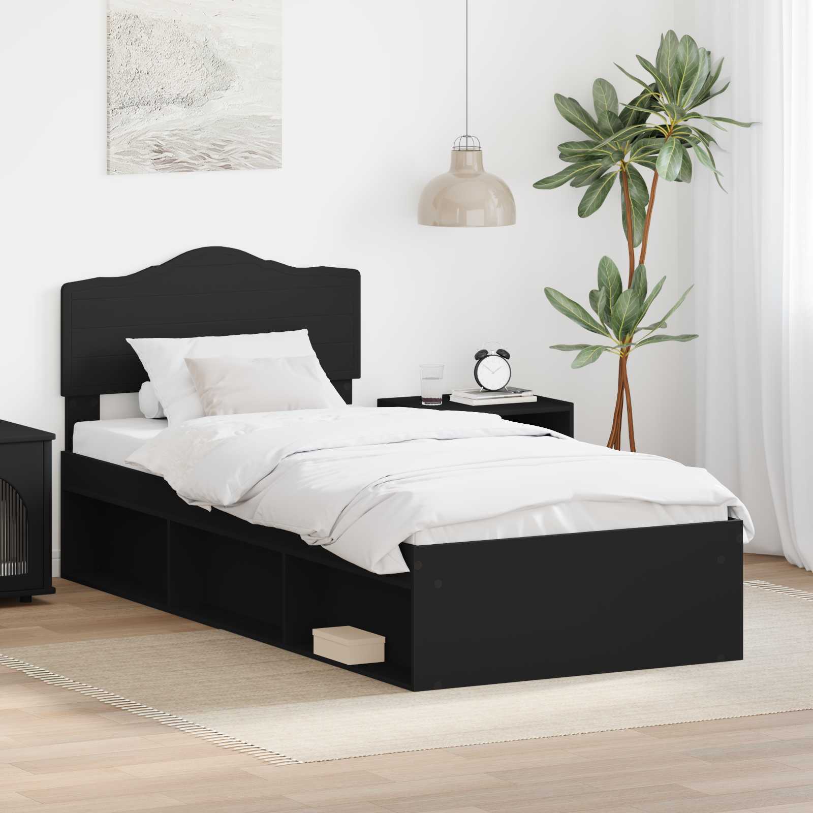 vidaXL Bedframe met hoofdeinde Wit 200 x 200 cm Massief grenenhout