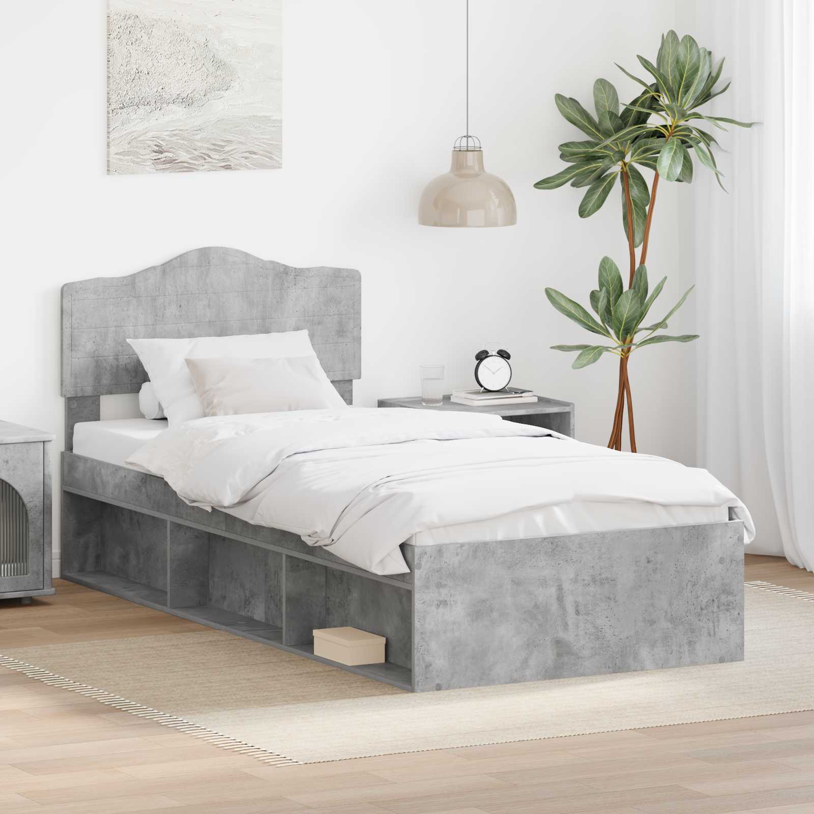 vidaXL Bedframe met hoofdeinde Wit 200 x 200 cm Massief grenenhout