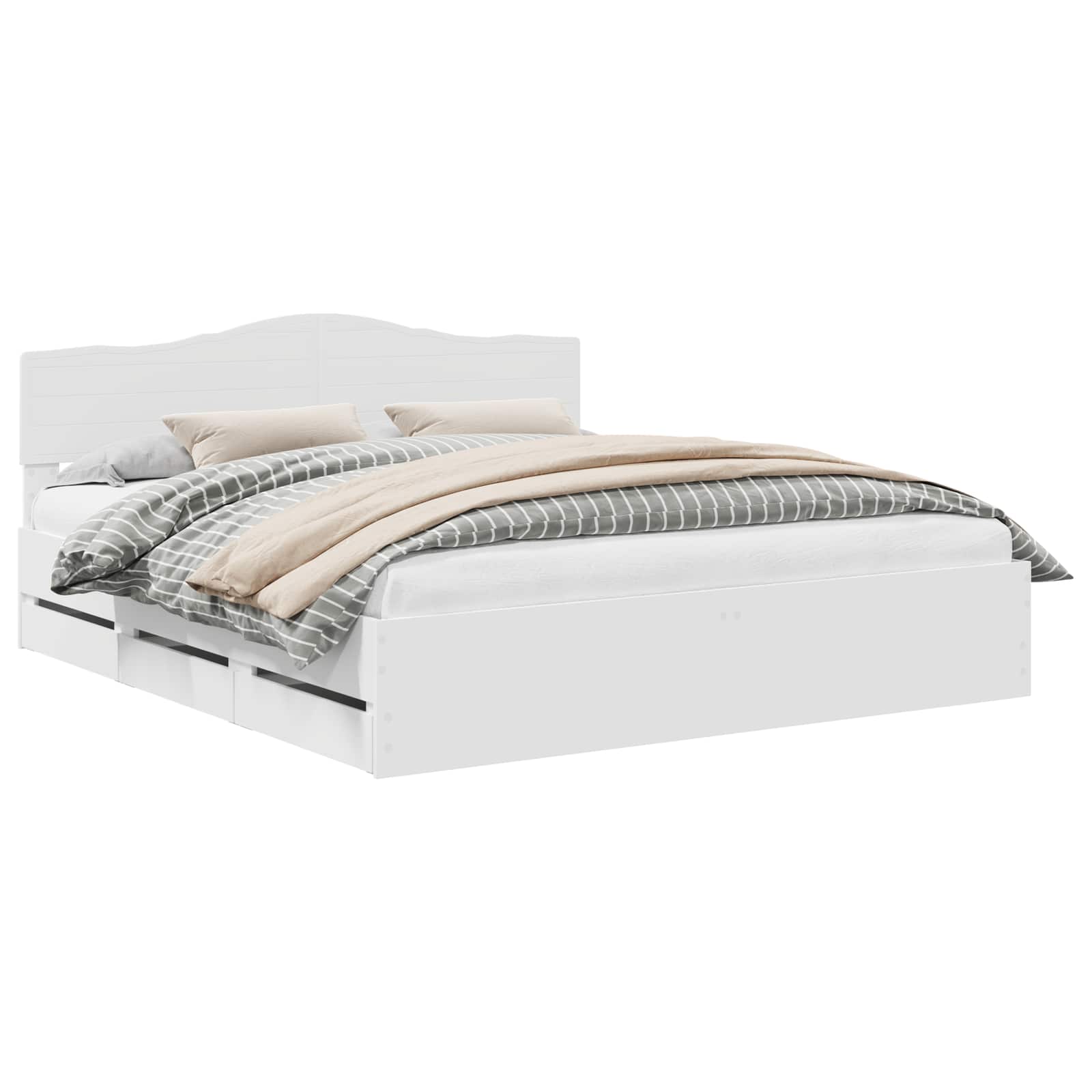 vidaXL Bedframe met lade met opslag Wit 200 x 200 cm Ingenieurshout