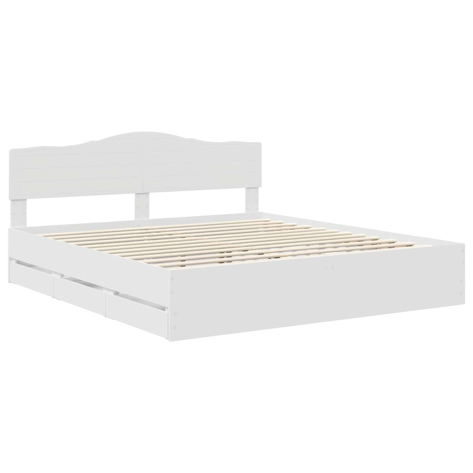 vidaXL Bedframe met lade met opslag Wit 200 x 200 cm Ingenieurshout