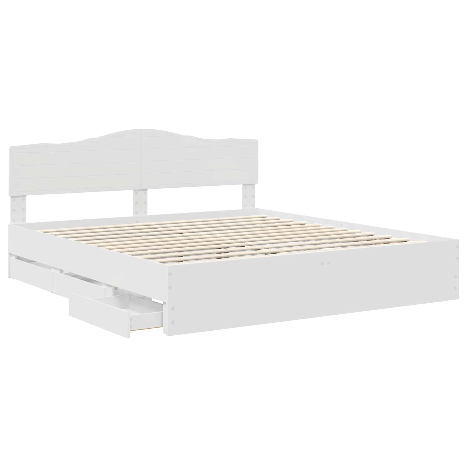 vidaXL Bedframe met lade met opslag Wit 200 x 200 cm Ingenieurshout