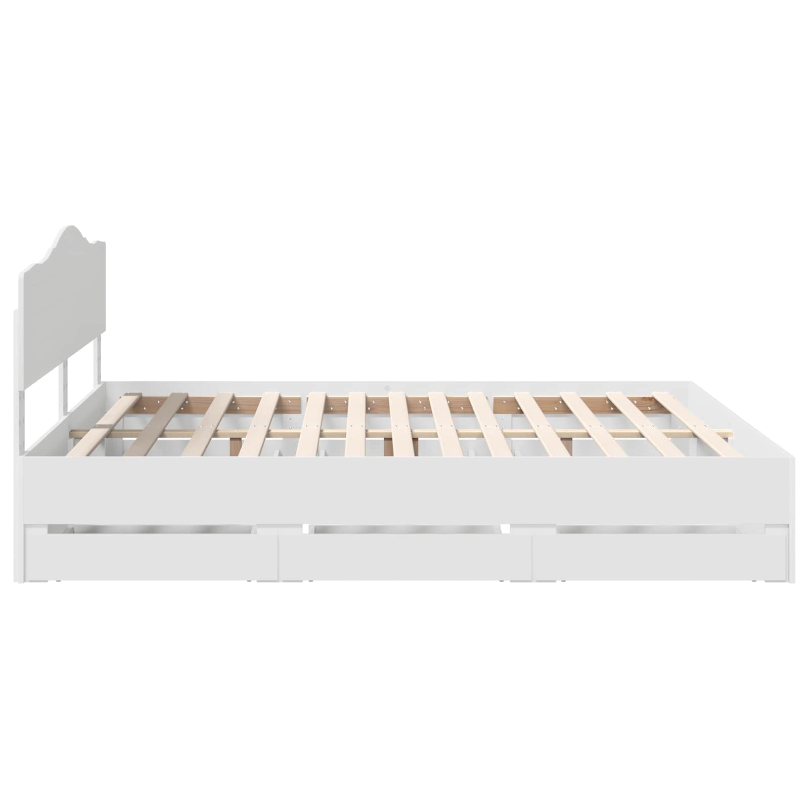 vidaXL Bedframe met lade met opslag Wit 200 x 200 cm Ingenieurshout