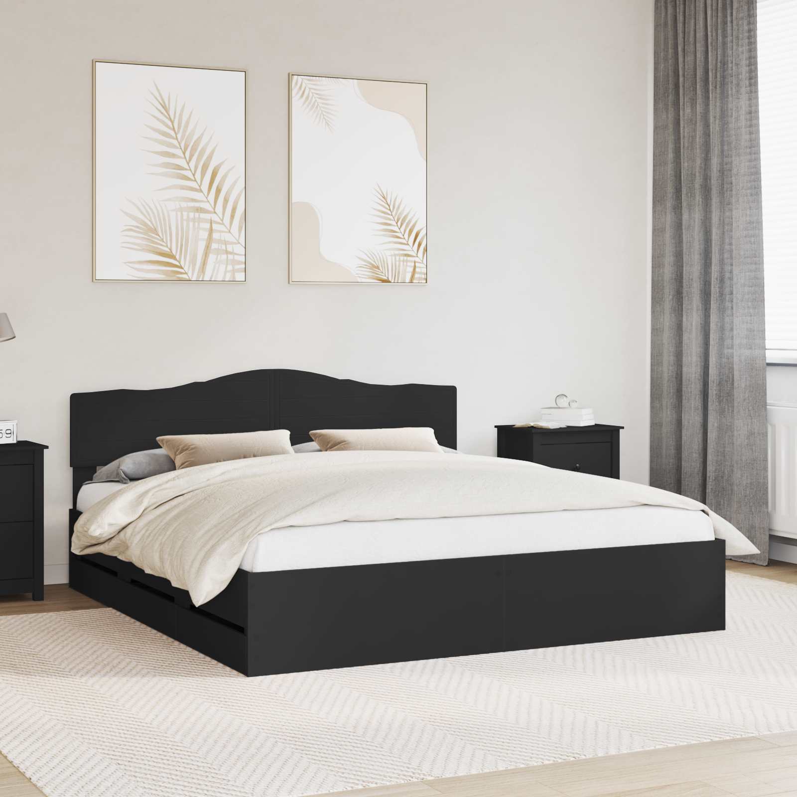 vidaXL Bedframe met lade met opslag Wit 200 x 200 cm Ingenieurshout