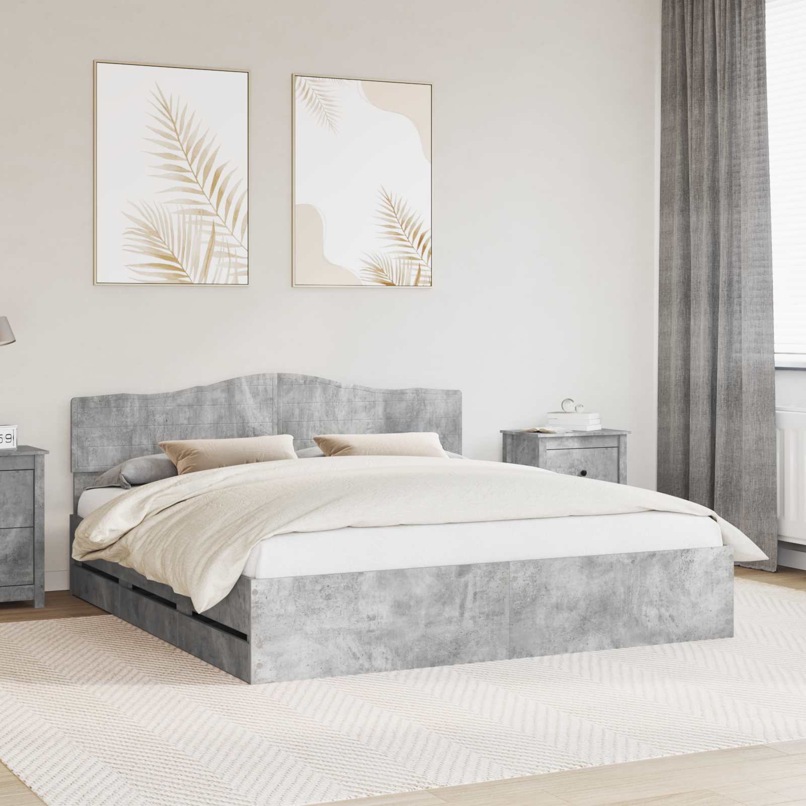 vidaXL Bedframe met lade met opslag Wit 200 x 200 cm Ingenieurshout