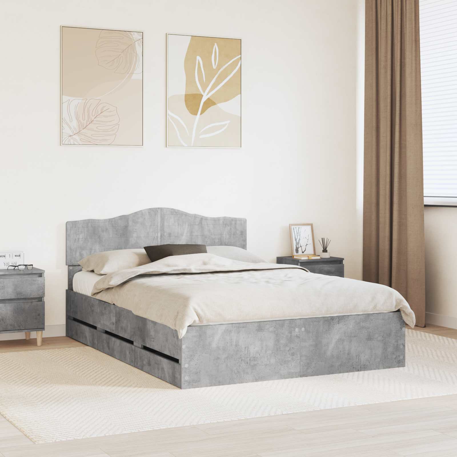 vidaXL Bedframe met lade met opslag Wit 200 x 200 cm Ingenieurshout